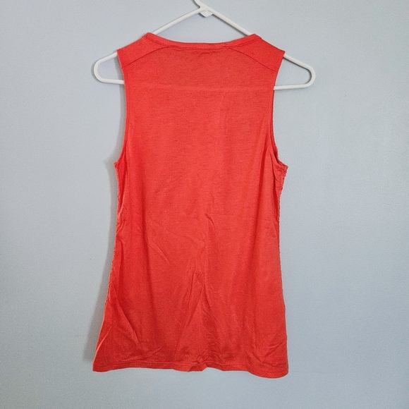 5/$30 Banana Republic Bright Peachy Orange Sleeveless Lacy Front Summer Tank Top - Picture 4 of 4